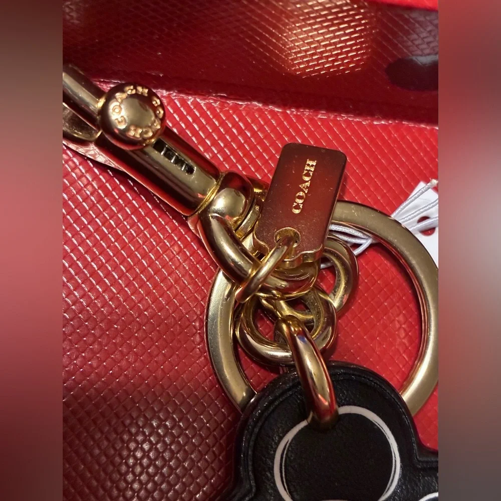 COACH DISNEY Supple Leather Minnie Mouse Bag Purse Charm Keychain NEW NIB NWT - Picture 10 of 14